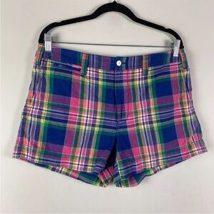 Ralph Lauren Indian Madras Plaid Shorts Womens 12 Multicolor Cotton